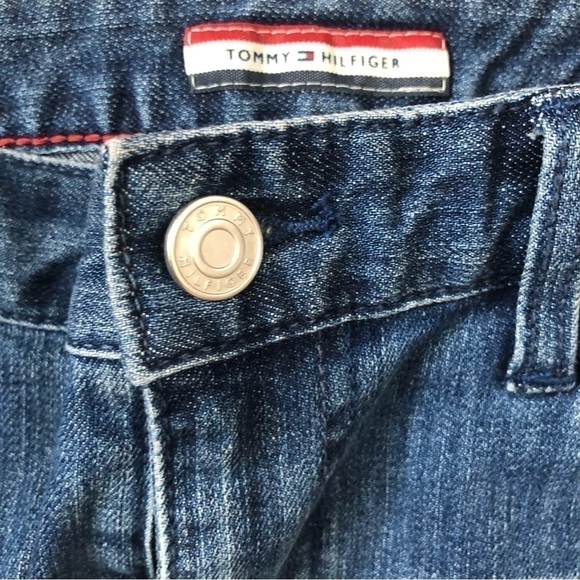 TOMMY Hilfiger Y2K 90s Denim Jean Miniskirt Frayed Hem Size 0 - Picture 4 of 6